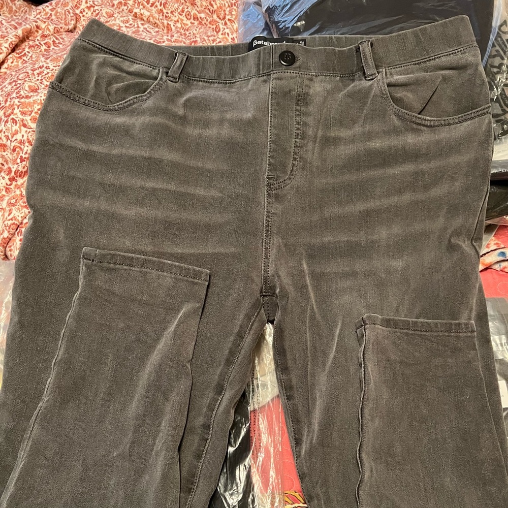 Betabrand yoga denims grey washed XL skinny